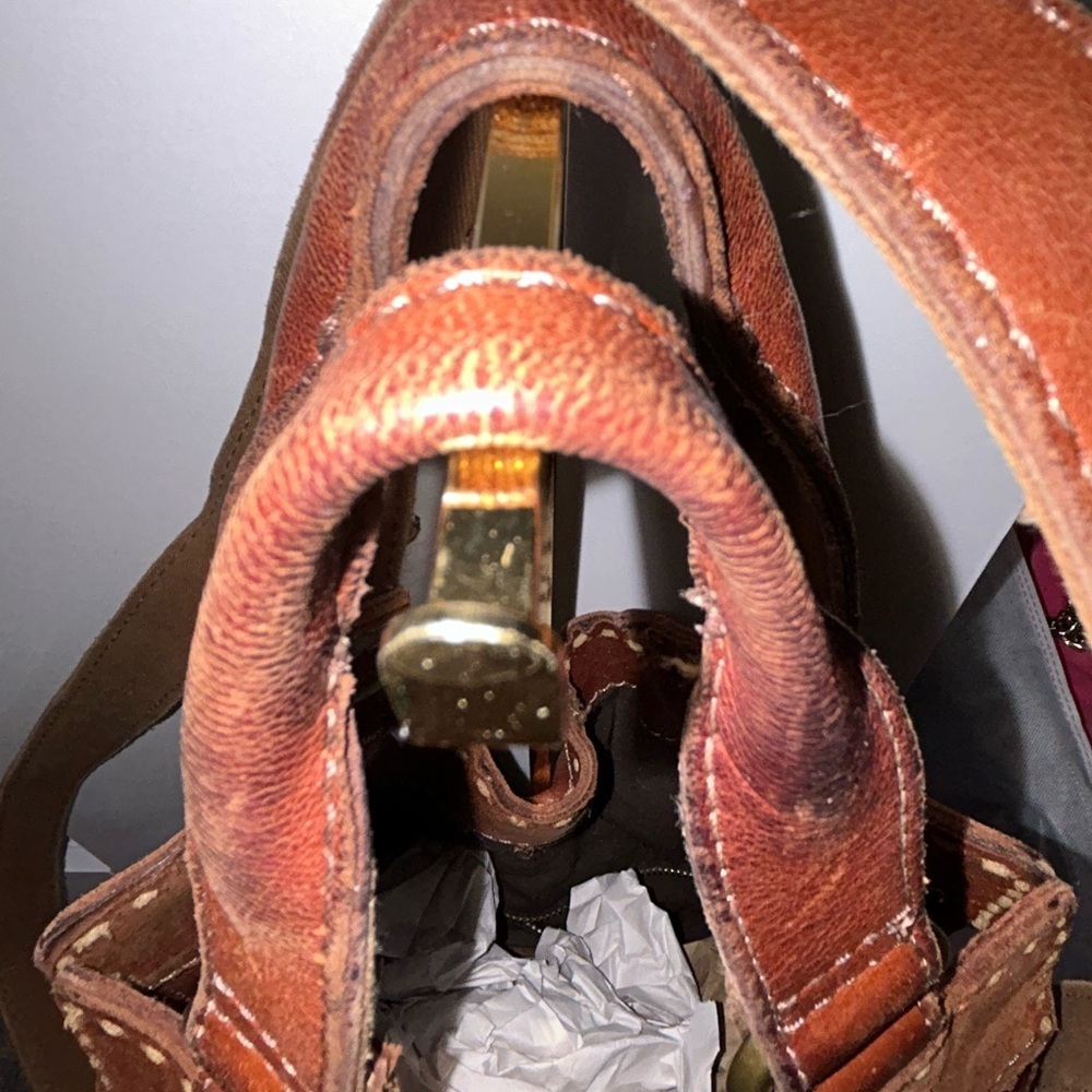 Vintage  Lucky Brand Abby lamb leather fold over messenger bag - Picture 11 of 14